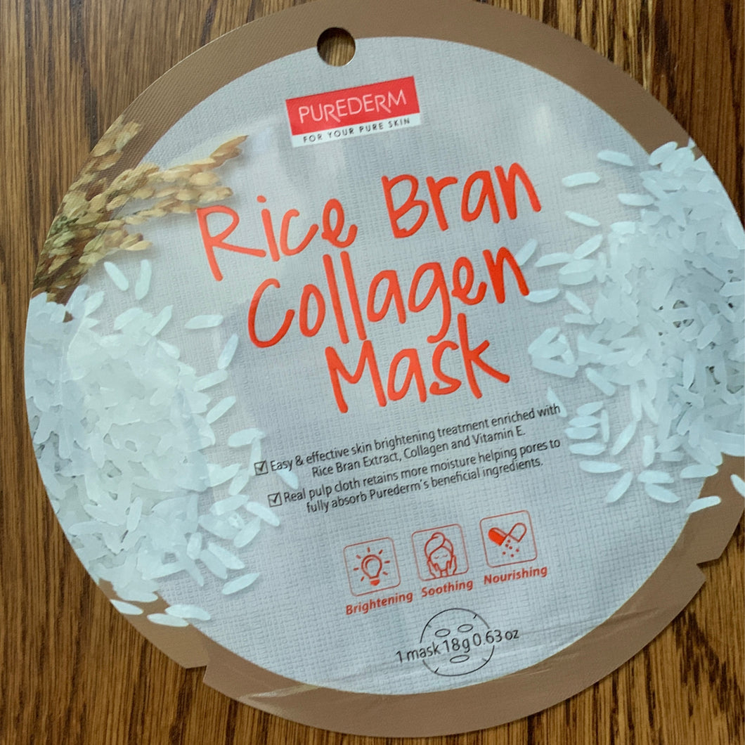 PUREDERM “Rice Bran Collagen Mask”